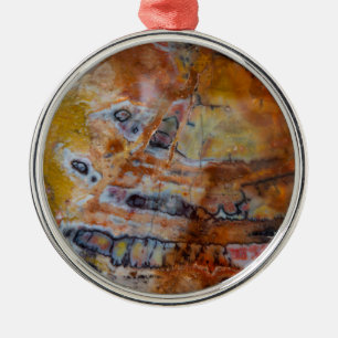 Petrified Wood Brown Metal Tree Decoration
