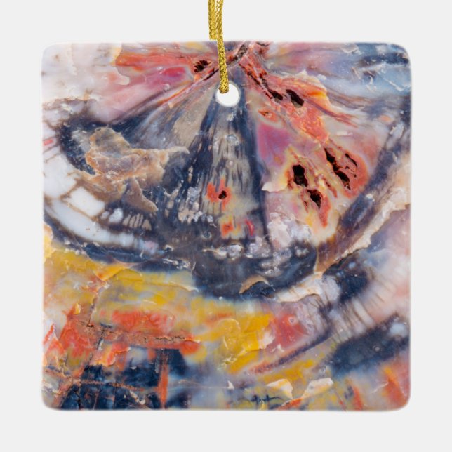 Petrified wood detail, Arizona Ceramic Tree Decoration (Front)