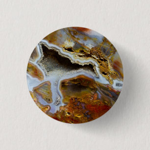 Petrified Wood With Crystals 3 Cm Round Badge