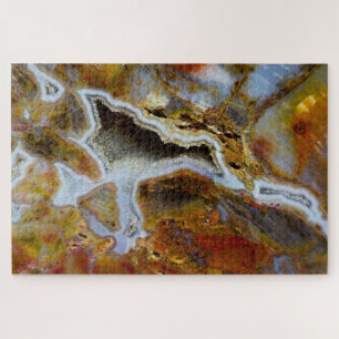 Petrified Wood With Crystals Jigsaw Puzzle