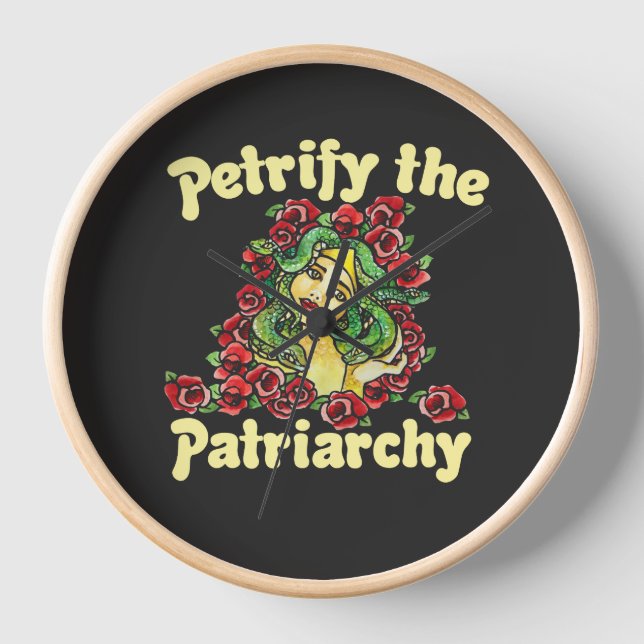 Petrify the Patriarchy feminist medusa Clock (Front)