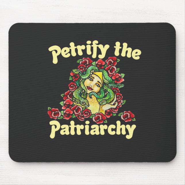 Petrify the Patriarchy feminist medusa Mouse Mat (Front)