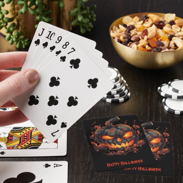  Petrifying Pumpkin Playing Cards (In Situ)
