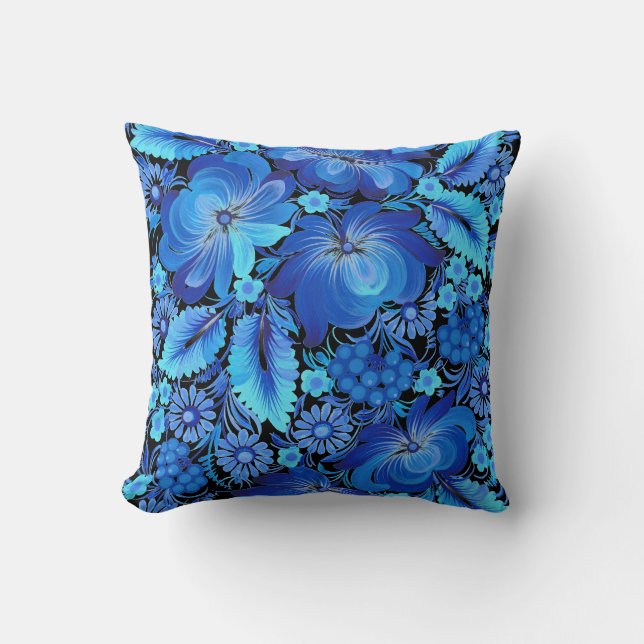 Petrikivka Ukrainian traditional art Cushion (Front)