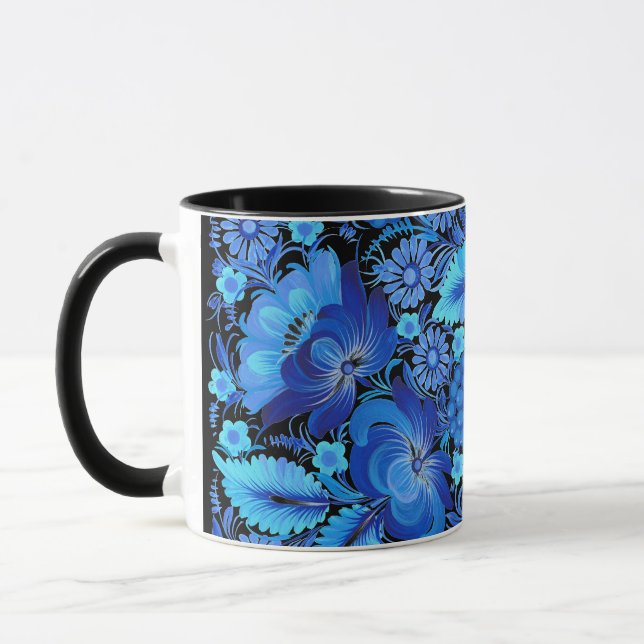 Petrikivka Ukrainian traditional art  Mug (Left)