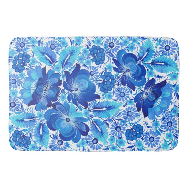 Petrikivka Ukrainian traditional folk art. Bath Mat (Front)