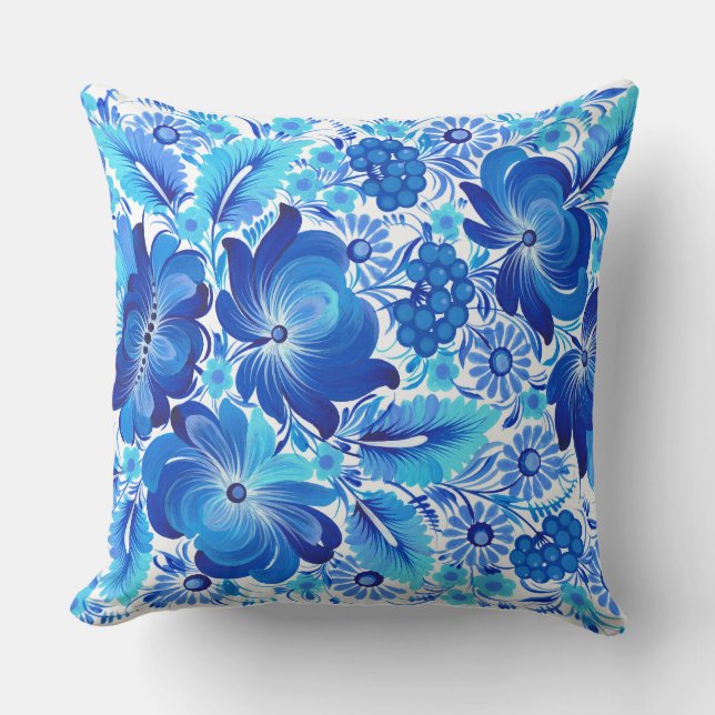 Petrikivka Ukrainian traditional folk art.  Cushion (Front)