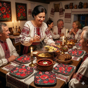 Petrikivka Ukrainian traditional folk art Paper Plate