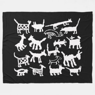 petroglyph collection Dogs and Coyotes Fleece Blanket