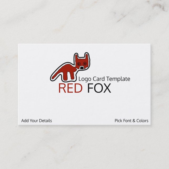 Petroglyph Fox Symbol - Red Fox Business Card (Front)