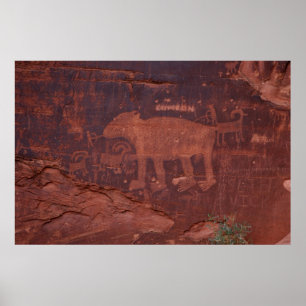 Petroglyph in Moab, Utah Poster