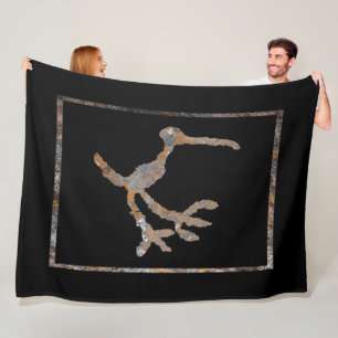 Petroglyph of a Bird Fleece Blanket