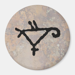 Petroglyph of a Stylised Parrot Magnet