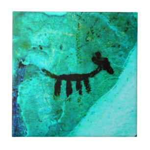 petroglyph on green tile