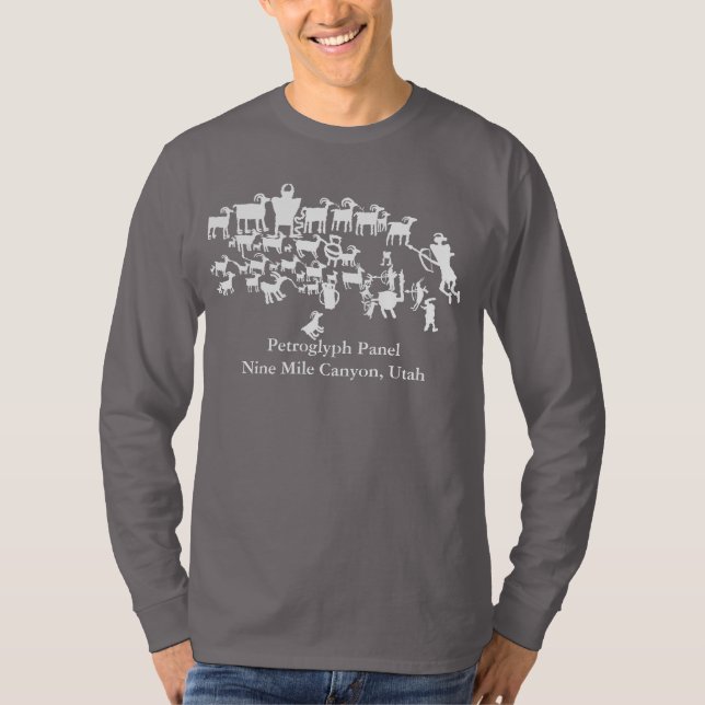 Petroglyph Panel The Great Hunt T-Shirt (Front)