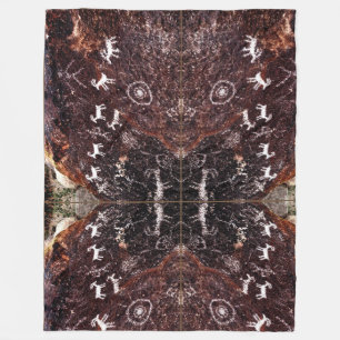PETROGLYPH SOUTHWESTERN NATIVE INDIAN DESIGN FLEECE BLANKET