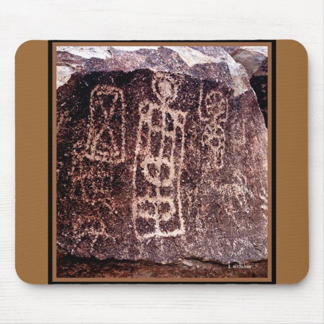 PETROGLYPHS AMERICAN SOUTHWEST, NEVADA DESERT MOUSE MAT (Front)