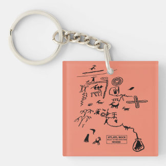Petroglyphs at Atlatl Rock at Valley of Fire State Key Ring