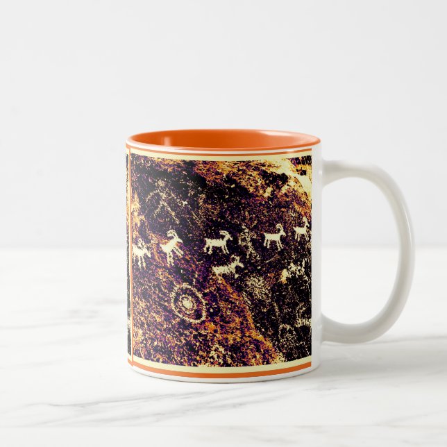 PETROGLYPHS NEVADA DESERT AMERICAN SOUTHWEST Two-Tone COFFEE MUG (Right)