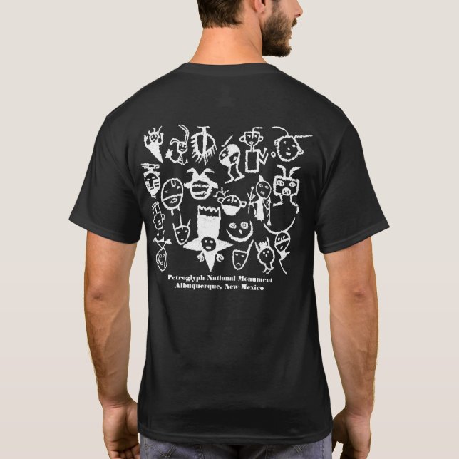 Petroglyphs of heads, faces and masks T-Shirt (Back)