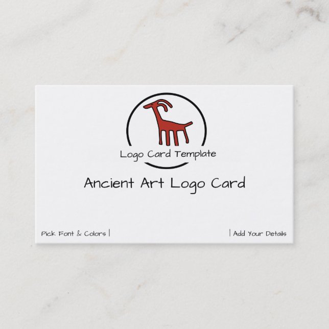 Petroglyphs Red Goat Logo Business Card (Front)