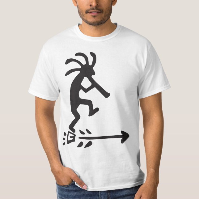 Petroglyphs Silhouette Kokopelli  T-Shirt (Front)