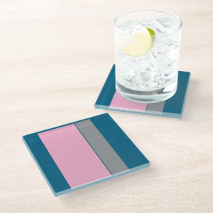 Petrol Blue   CottonCandy  Glass Coaster