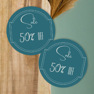 petrol blue sale sticker discount business