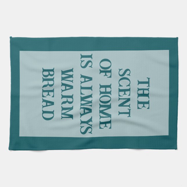 Petrol Blue - White Tea Towel (Horizontal)