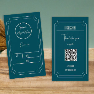 Petrol blue with logo boutique product price tag