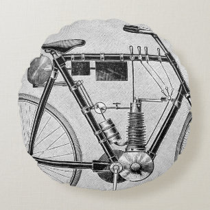 Petrolette Omega Motorcycle, 1895 Round Cushion