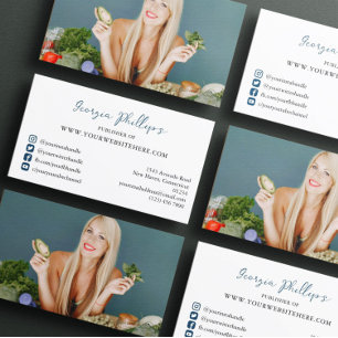 Petroleum Blue Influencer Content Creator Photo Business Card