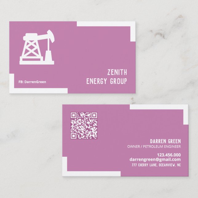 Petroleum Oil&Gas QR Business Card (Front/Back)
