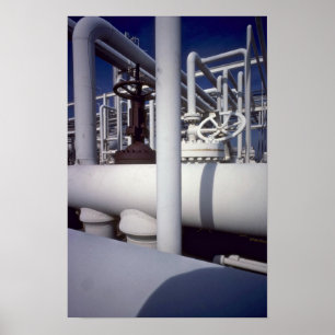 Petroleum refinery pipeline poster
