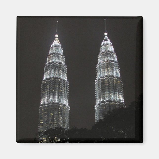 petronas towers night tops magnet (Front)