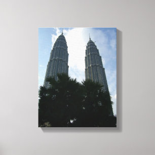 petronas towers shrub canvas print