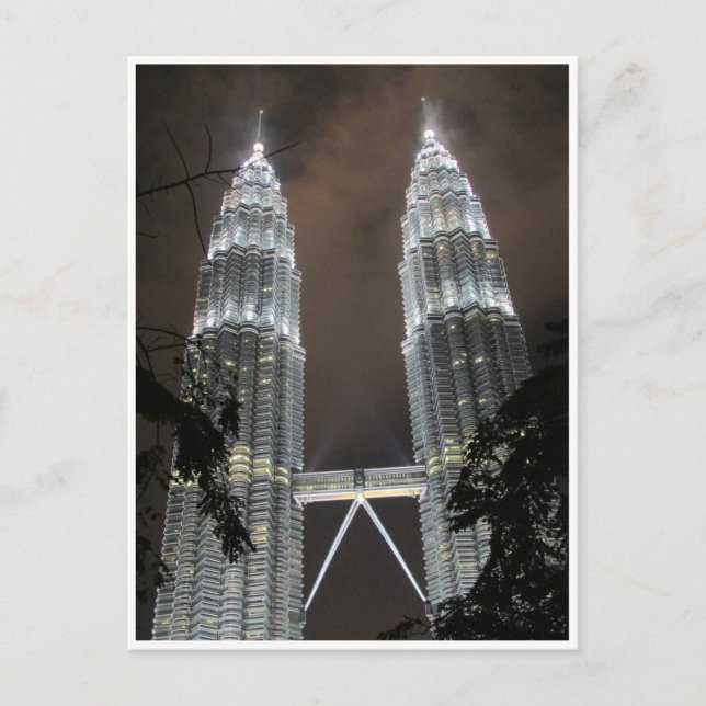 petronas twin towers glow postcard (Front)