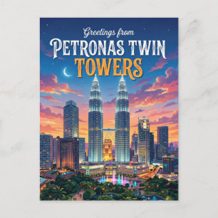 Petronas Twin Towers Malaysia Postcard