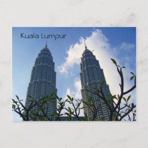 petronas twin towers tops postcard