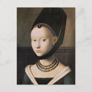 Petrus Christus portrait of a young woman Postcard