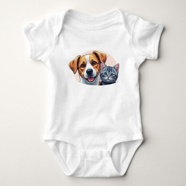 pets and dog baby bodysuit (Front)