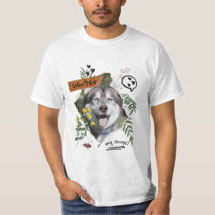 Pets and flowers collage scaleable cutomized  T-Shirt