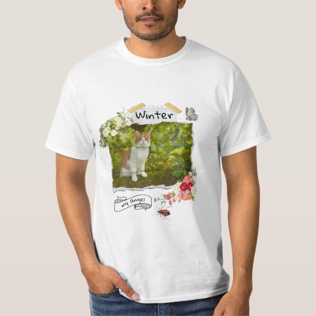 Pets and flowers collage scaleable cutomized  T-Shirt (Front)