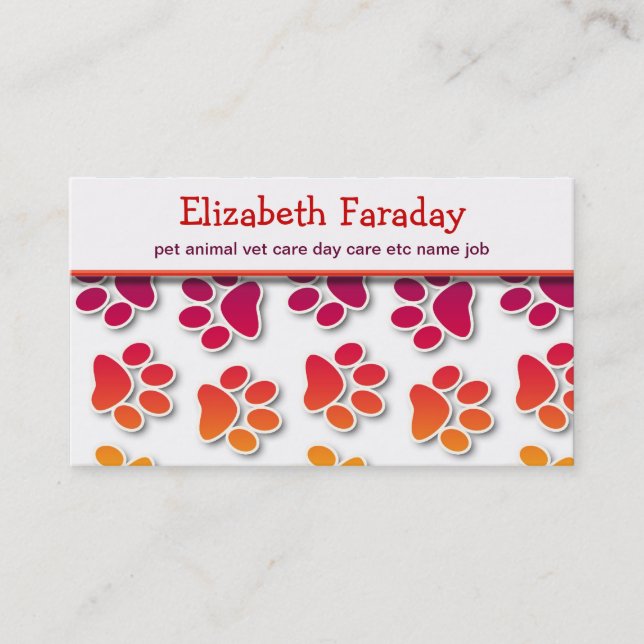 pets animals business card (Front)