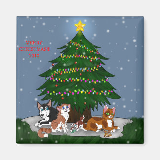 PETS AT CHRISTMAS MAGNET