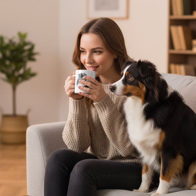   Pets Australian Shepherd Black Watercolor Coffee Mug (Creator Uploaded)