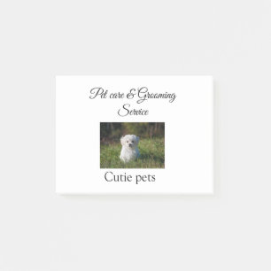 Pets care grooming service add name address text post-it notes