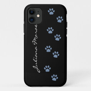 pets dog cat pawprints personalized iPhone 11 case