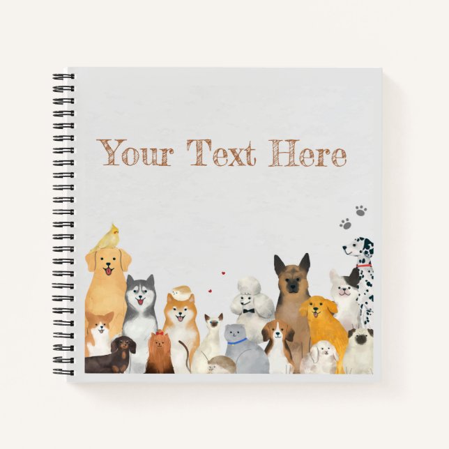 Pets, Dogs & Cats Customisable Notebook (Front)