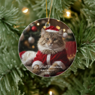 Pet's First Christmas Cat Photo Ornament